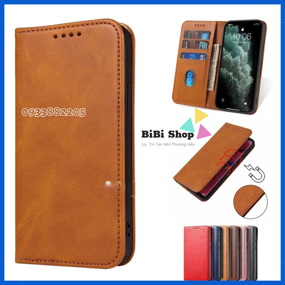 Bao Da cho iPhone Kèm Ví và 3 Ngăn Đựng Thẻ, Nắp Đậy Có Nam Châm Xịn Xò, Hàng Chất Lượng Cao, Bao Da Gập ( BIBI SHOP )