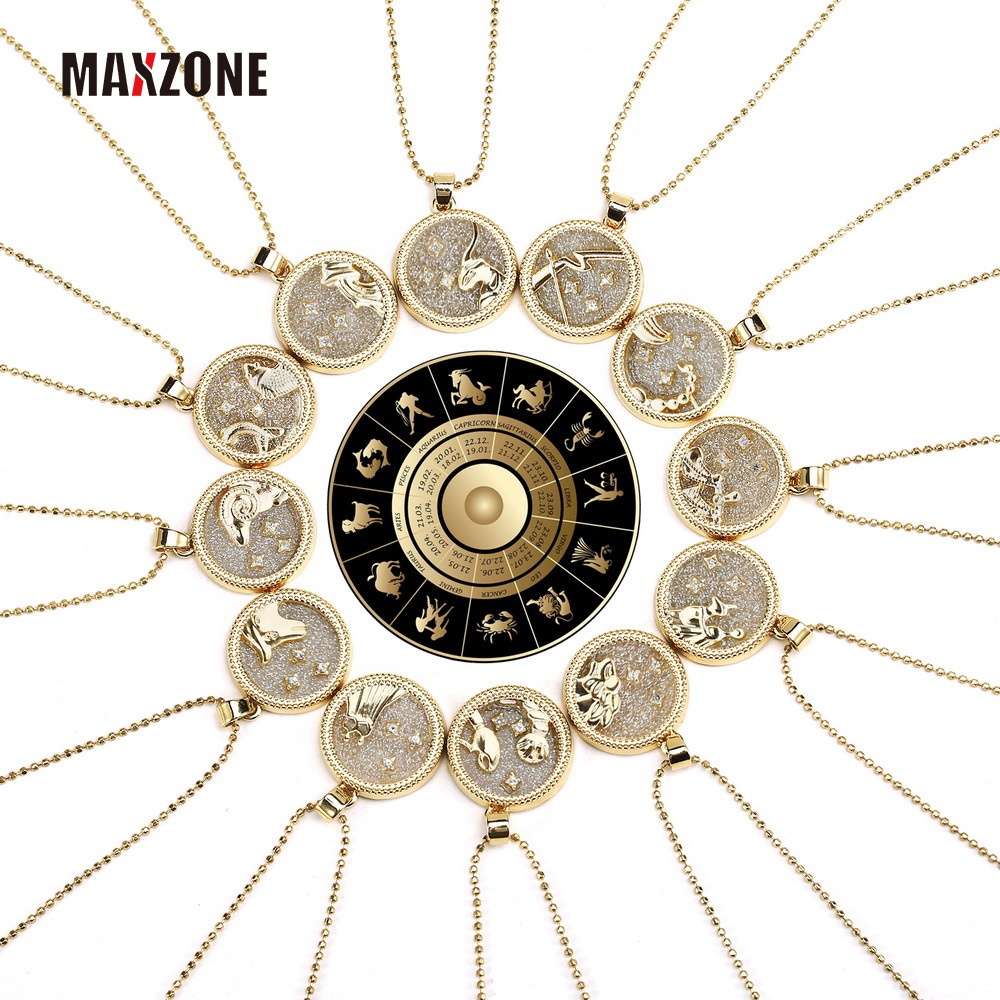 Vòng cổ Mặt Hình 12 Cung Hoàng Đạo Thời Trang Cho Nam Nữ