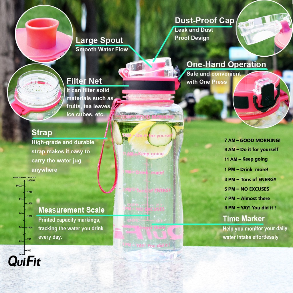 QuiFit 1.3L Bình đựng nước phong cách thể thao dung tích