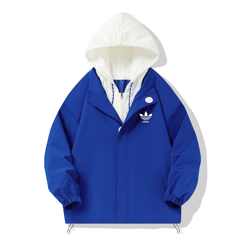 Adidas Áo Khoác thể thao nam nữ form rộng Bóng Chày Có Nón Dáng Rộng Màu Xanh Dương Phong Cách Đường Phố Mới 2022 áo khoác dù windbreaker