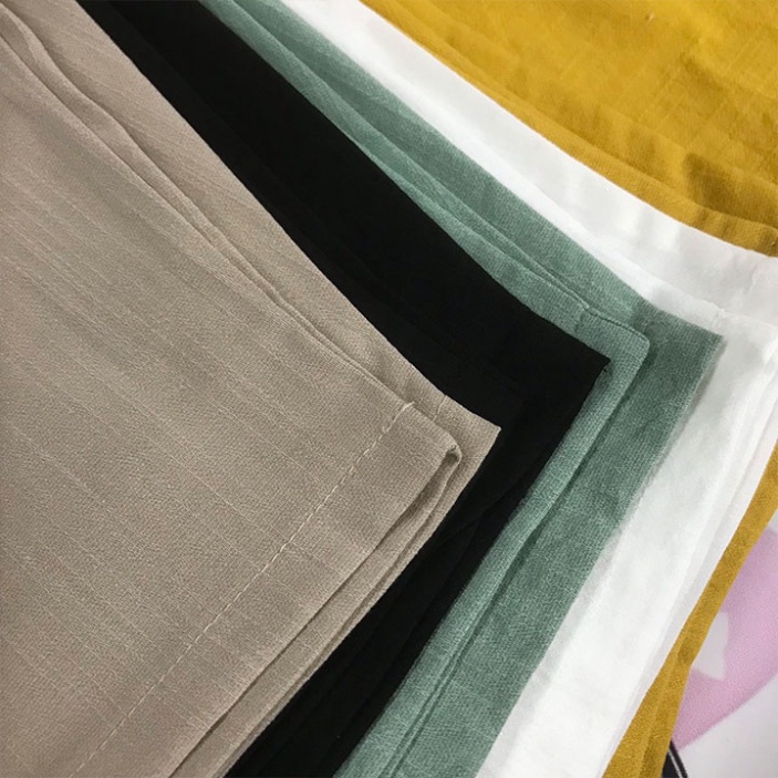 Quần lửng nữ mặc nhà cạp chun, vải đũi hàn cao cấp, thoáng mát