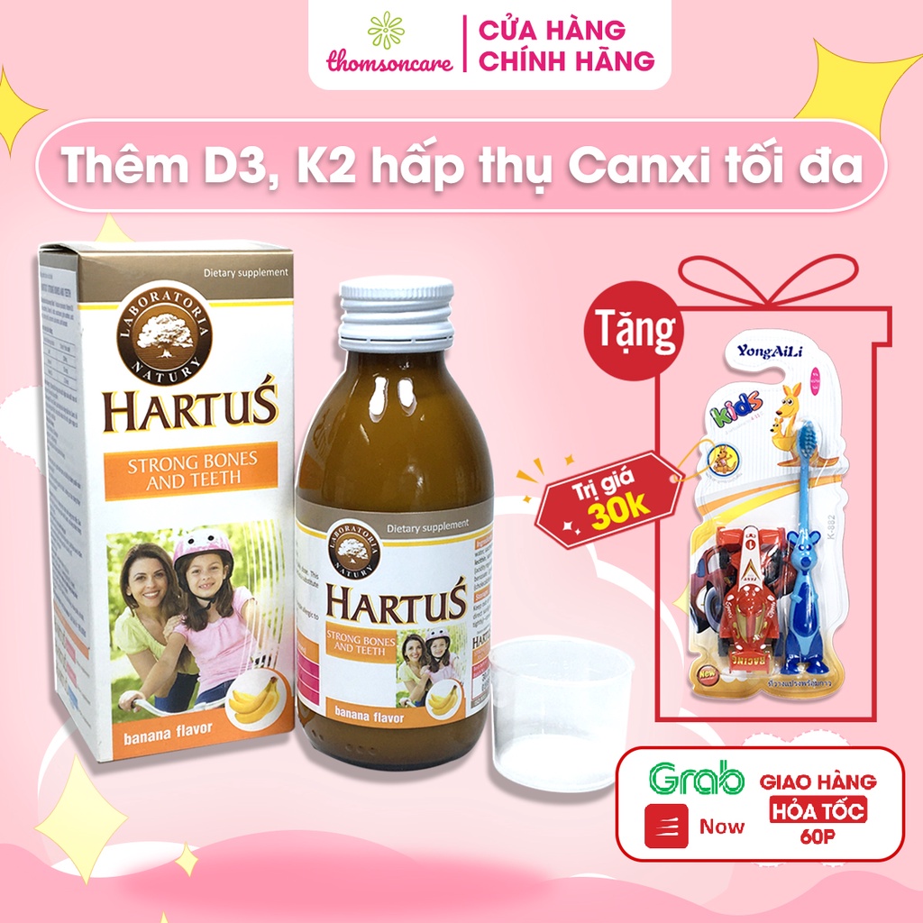 Canxi Hartus cho bé từ 4 tháng - thêm D3 và vitamin K2 giúp dễ hấp thu canxi tăng chiều cao tối đa