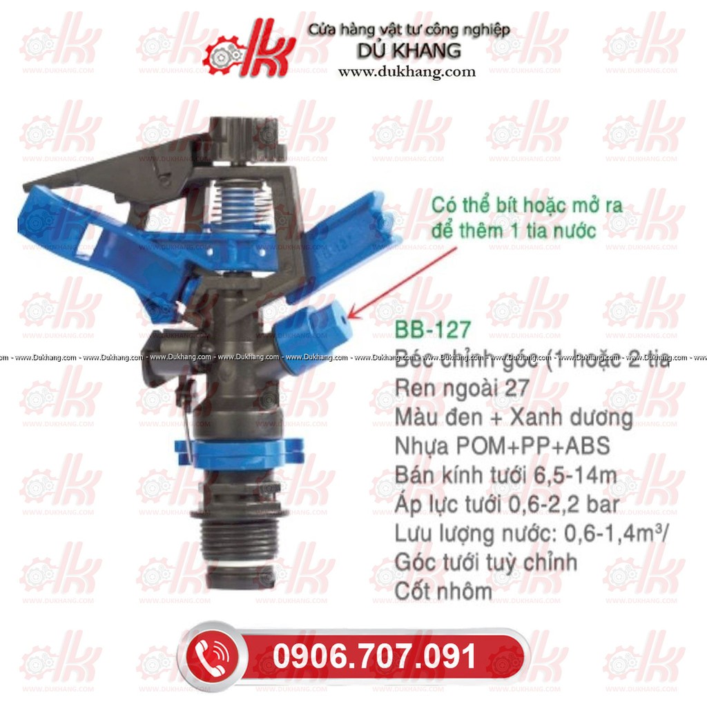 BÉC TƯỚI CÂY BB 127 RN 27