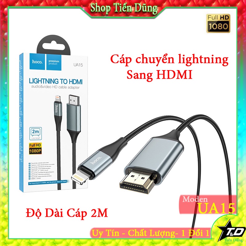Dây cáp chuyển điện thoại sang hdmi Hoco UA15 cho hình ảnh 1080HD dài ...