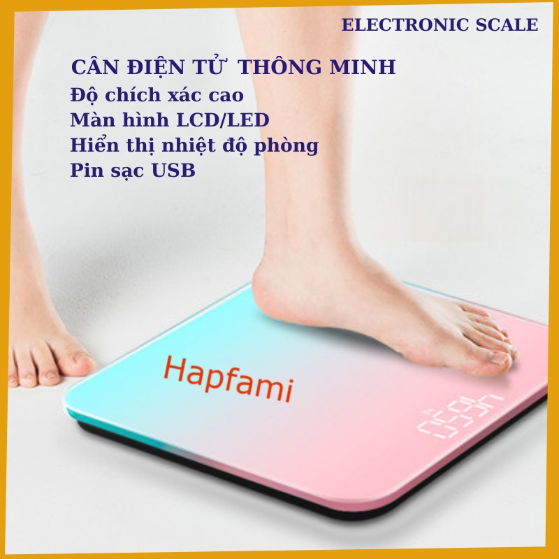 Cân Điện Tử BoRo,Cân Sức Khoẻ, Mặt Kính Cường Lực Tải Trọng Tối Đa 180kg Mẫu Mới - Hapfami.