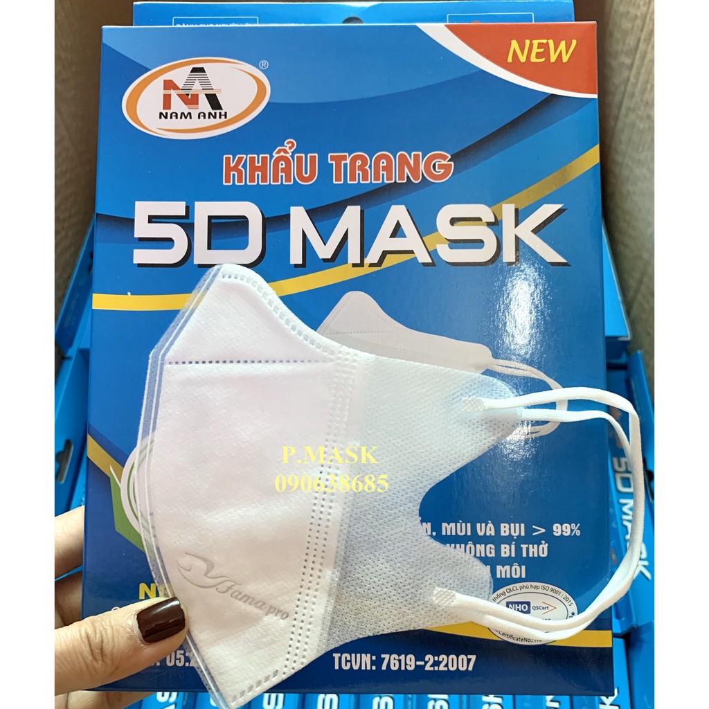 Khẩu trang 5D Nam Anh 10 cái/ hộp – Khẩu trang y tế Nam Anh Famapro thiết kế 3D Mask