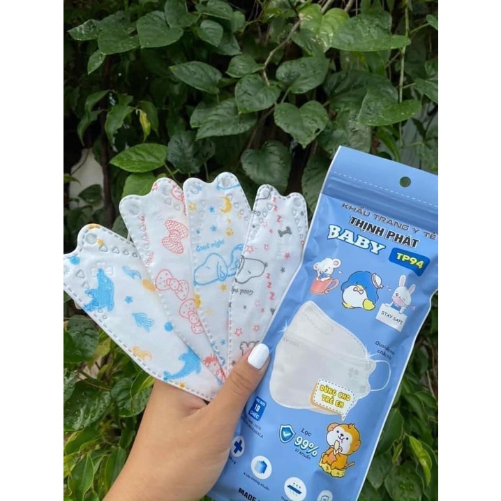 GÓI 10 CHIẾC KHẨU TRANG KHÁNG KHUẨN KF94 THỊNH PHÁT CHO BÉ