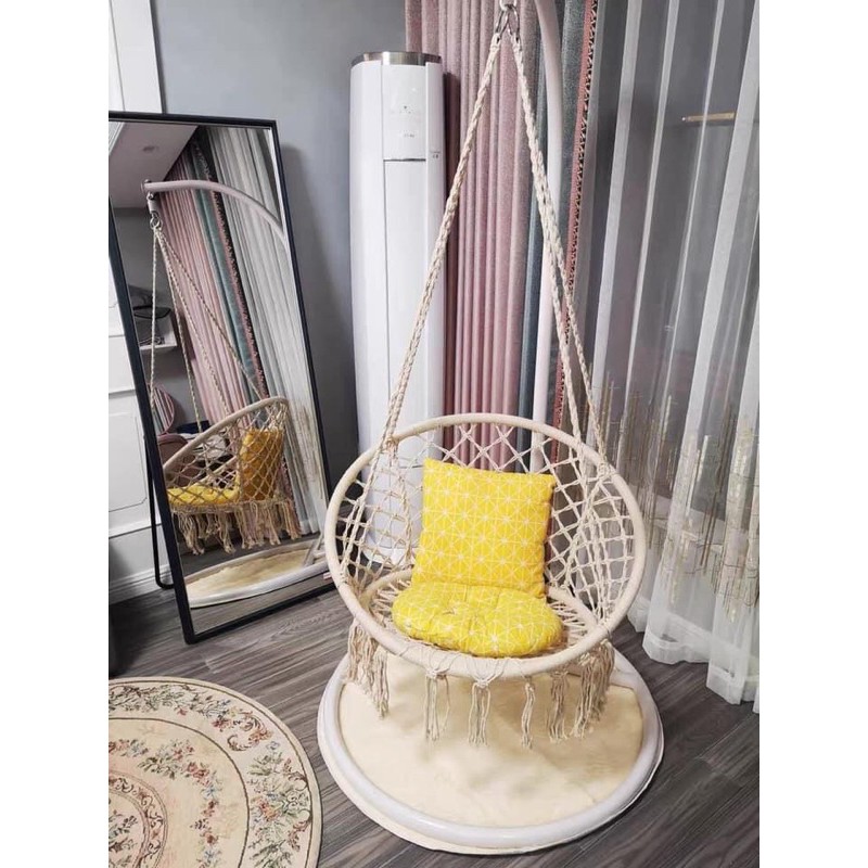 Xích Đu Đan Dây - Xích Đu Macrame Bắc Âu Kèm Khung