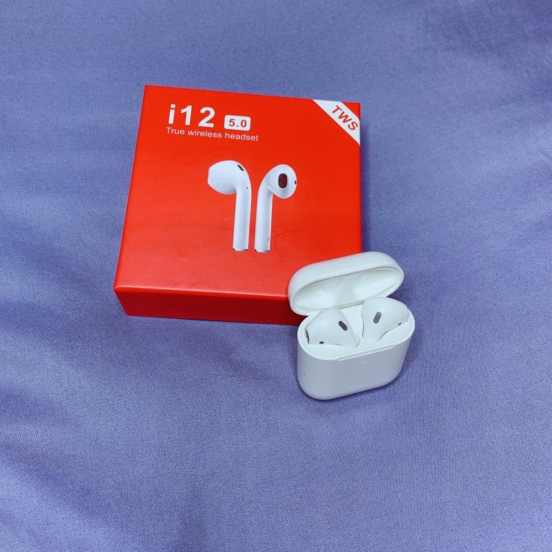Tai nghe Bluetooth không dây i12 bản quốc tế -Tws loại 2 tai nghe kèm hộp sạc âm thanh cực hay
