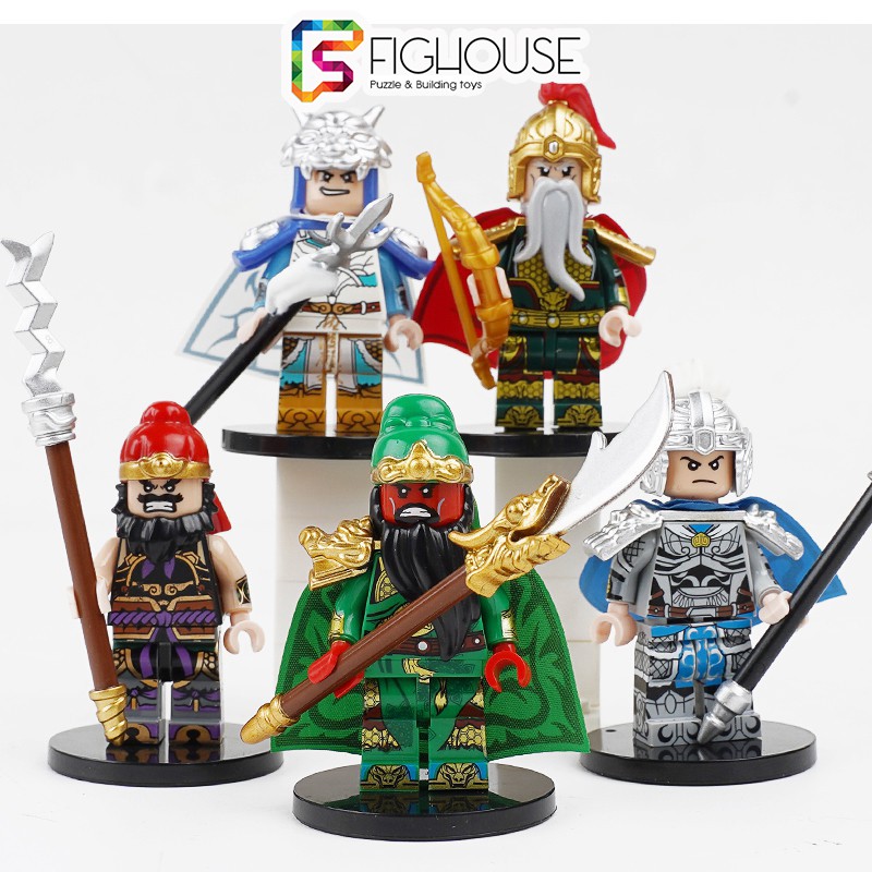 Combo 5 Minifigures Ngũ Hổ Tướng Tam Quốc : Quan Vũ, Triệu Vân, Trương Phi, Hoàng Trung, Mã Siêu - 2030A 2030B