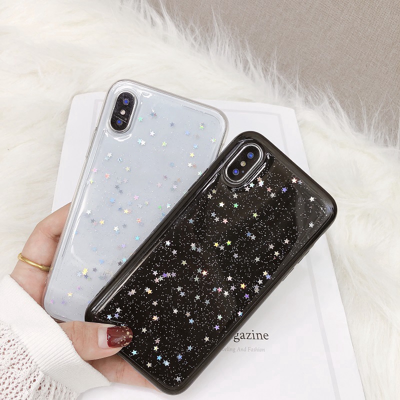 Ốp điện thoại đính kim tuyến ngôi sao lấp lánh cho iPhone 6/6s/6+/7/7+/8/8+/X/XR/XS/XS Max | BigBuy360 - bigbuy360.vn