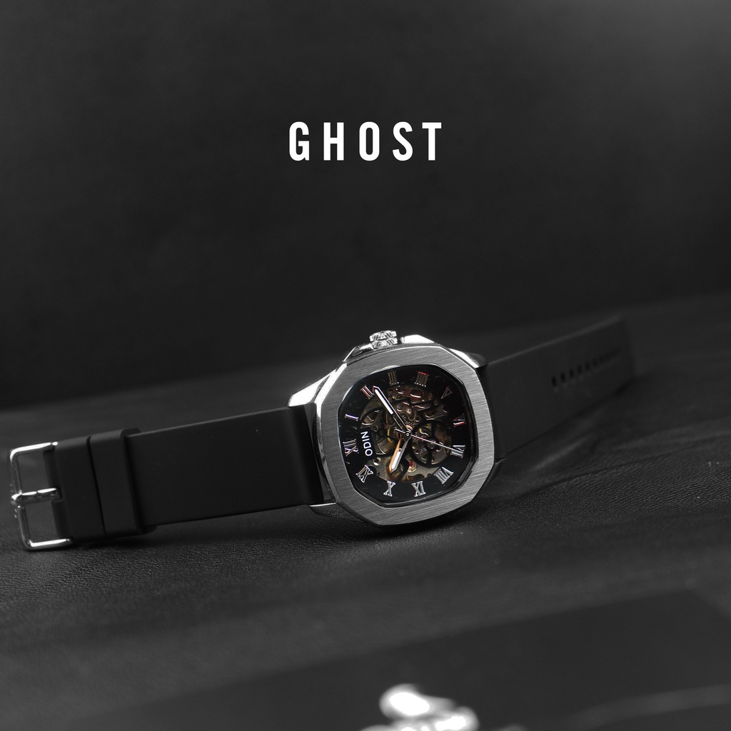 Đồng hồ Nam ODIN -THE GHOST | Máy cơ Semi-Automatic dây cao su - Chống nước 5ATM - TẠNG KÈM DÂY ĐEO