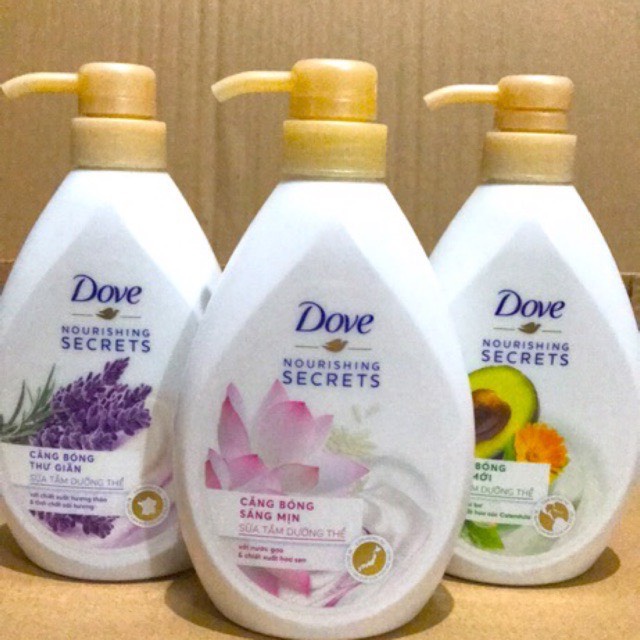 Sữa tắm DOVE  hoa sen và nước gạo 530g ❣️ SỮA dưỡng thể DOVE căng bóng sáng mịn