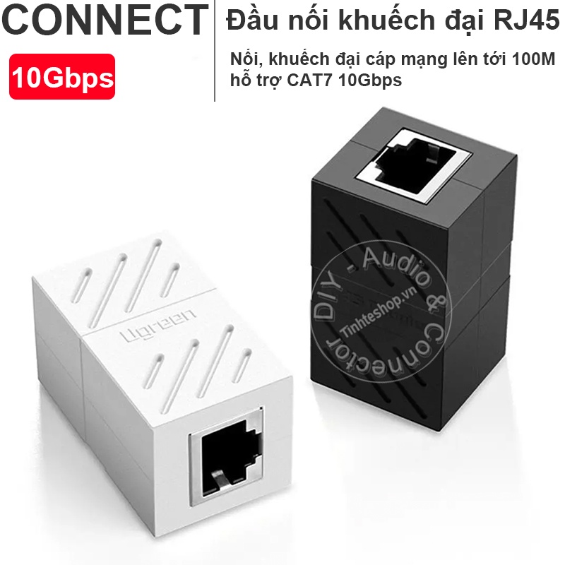 Đầu ghép nối dây cáp mạng RJ45 Cat5 6 7 10Gbps hỗ trợ khuếch đại cáp mạng lên tới 100 mét Ugreen NW1