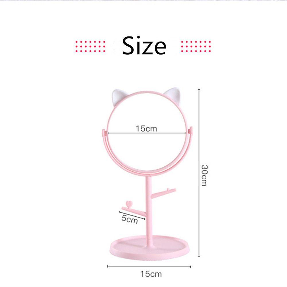 Gương Tròn Xoay Để Bàn Gắn Tai Mèo Dễ Thương