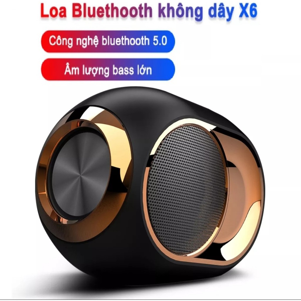 Loa Bluetooth 5.0 Cao Cấp X6 Âm Thanh Hifi, Bass Siêu Trầm Pin 1200mAh , Khe cắmThẻ Nhớ TF, USB , cổng AUX