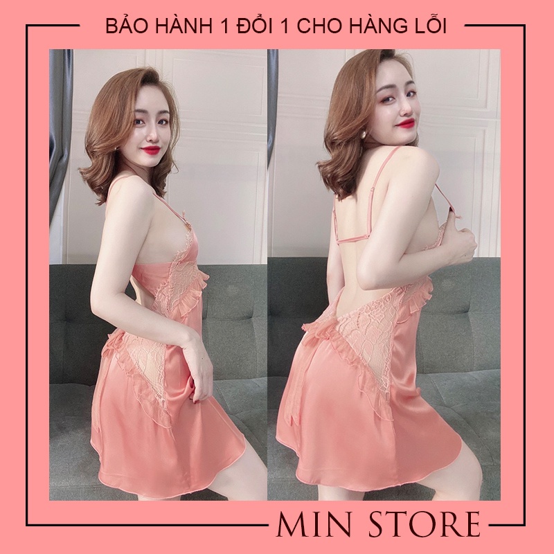 Váy ngủ sexy 2 dây gợi cảm lụa satin cao cấp Min Shop VN1010 | BigBuy360 - bigbuy360.vn