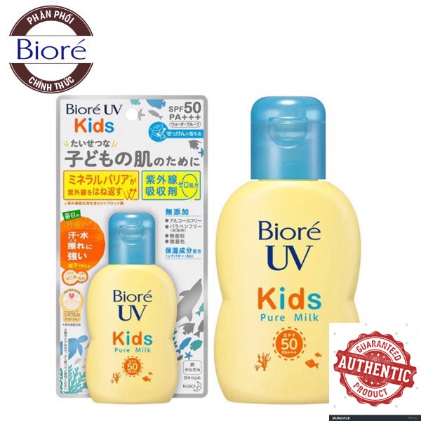 Sữa Chống Nắng Dịu Nhẹ Cho Trẻ Em Bioré UV Kids Pure Milk SPF50/PA+++ 70ml