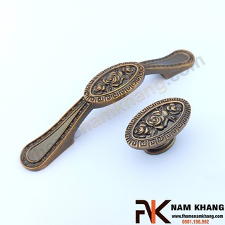 Tay nắm tủ cổ điển hoa hồng màu nâu cà phê NK366-CF