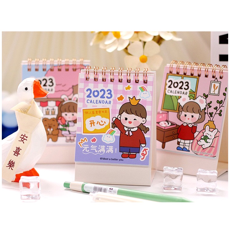 Lịch để bàn năm 2023 hình cô gái dễ thương