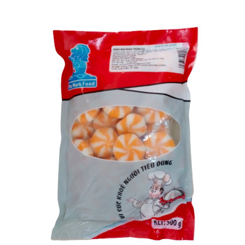 Bánh Bao Nhân Trứng Cá Nhím hàng VN Phu Mark gói 500gr (ship Grab/Nowship HCM 30p-2h)