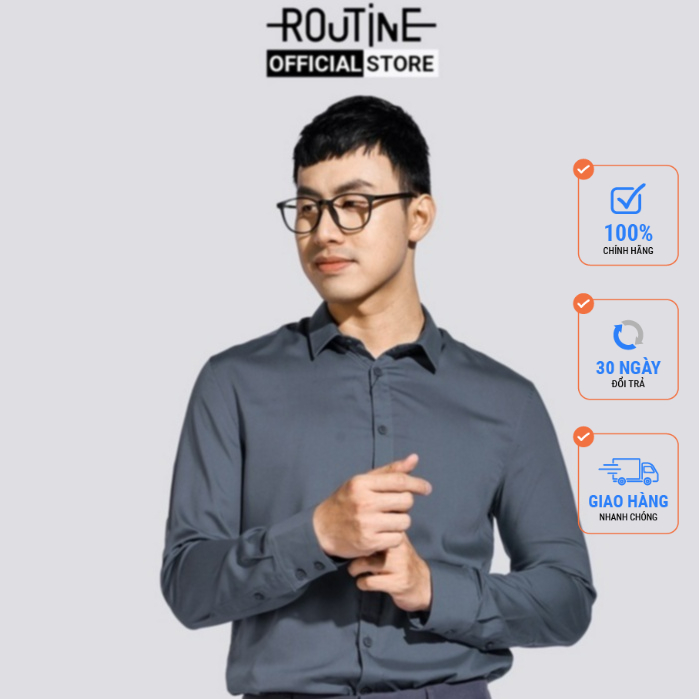 Áo sơ mi tay dài, trơn. MODAL. FITTED form - Routine 10S20SHL022