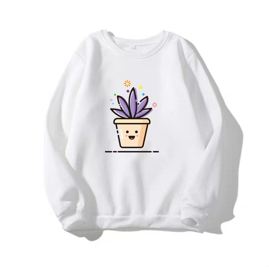 Áo Sweater nam nữ in hình Chậu Hoa dễ thương William - DS100 kiểu hoodie chui đầu thích hợp làm áo cặp | WebRaoVat - webraovat.net.vn