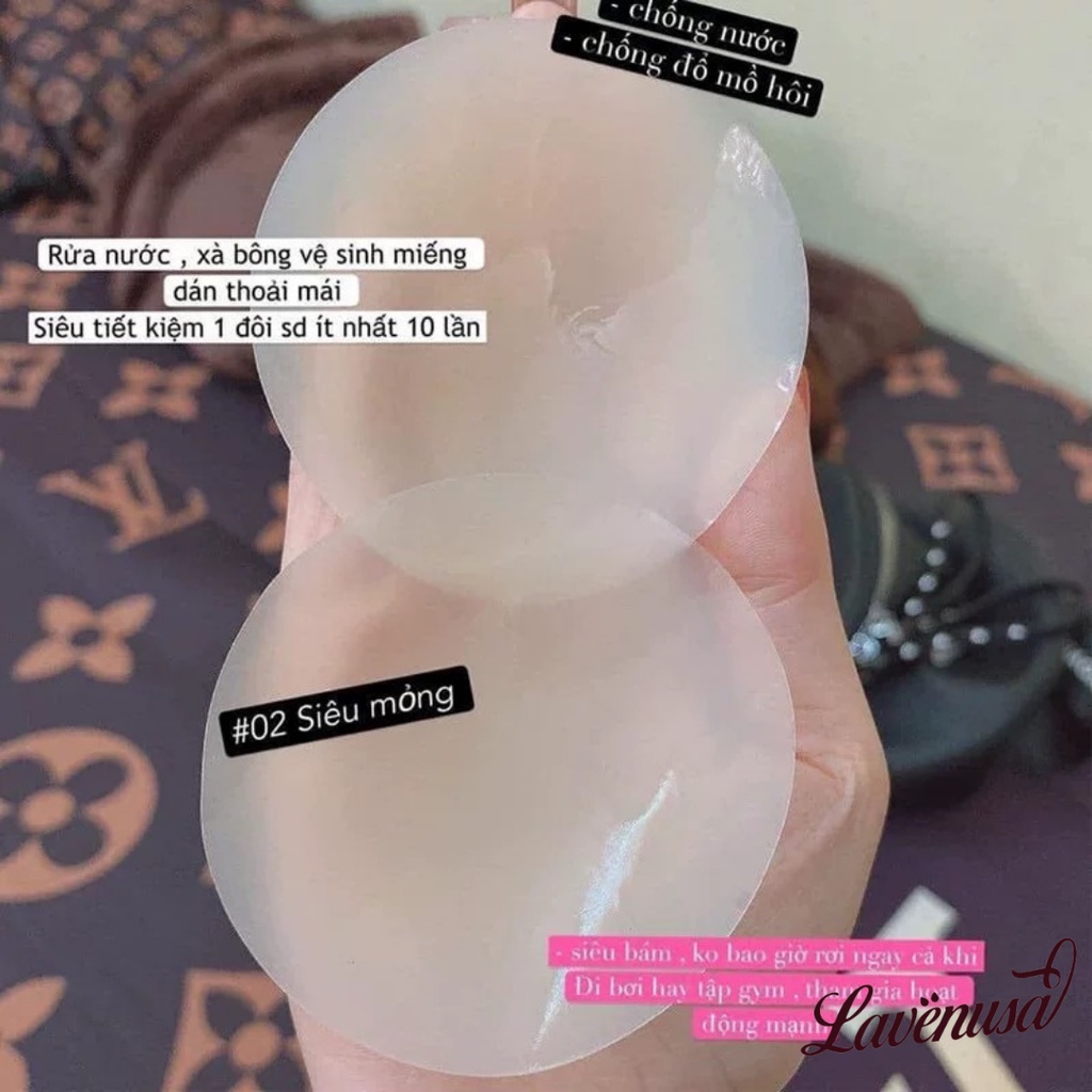 Miếng dán ngực tàng hình silicon siêu dính tái sử dụng nhiều lần LAVENUSA AL38