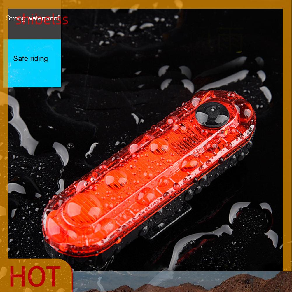 Đèn LED Cảnh Báo Gắn Đuôi Xe Đạp Chống Nước 4 Chế Độ SHIBEL SMD2835