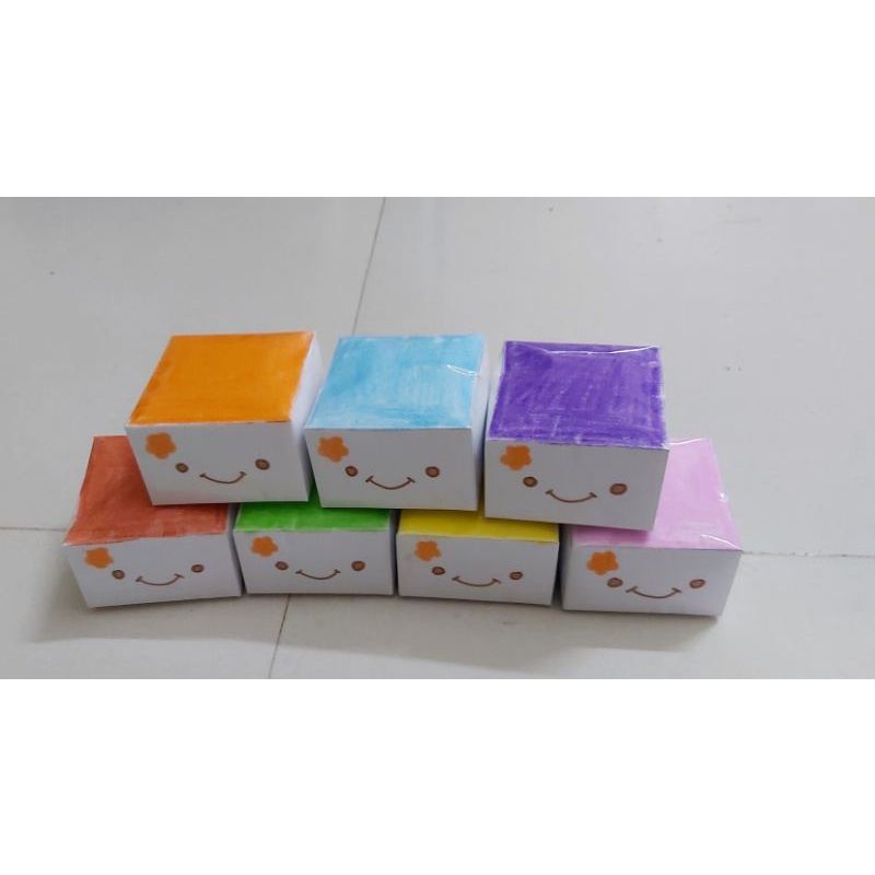 Squishy giấy đậu hũ nhiều màu đáng yêu
