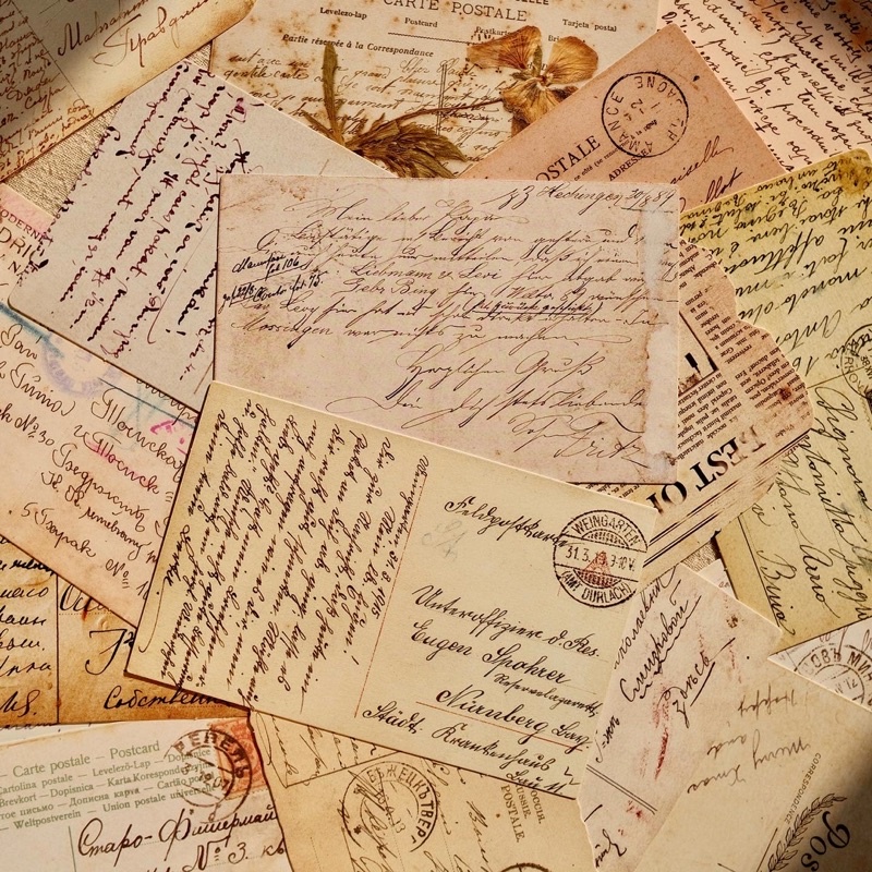 Hộp 30 tấm bưu thiếp, postcard hoạ tiết vintage