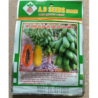 HẠT GIỐNG ĐU ĐỦ LÙN RUỘT ĐỎ CAO SẢN A.B SEEDS
