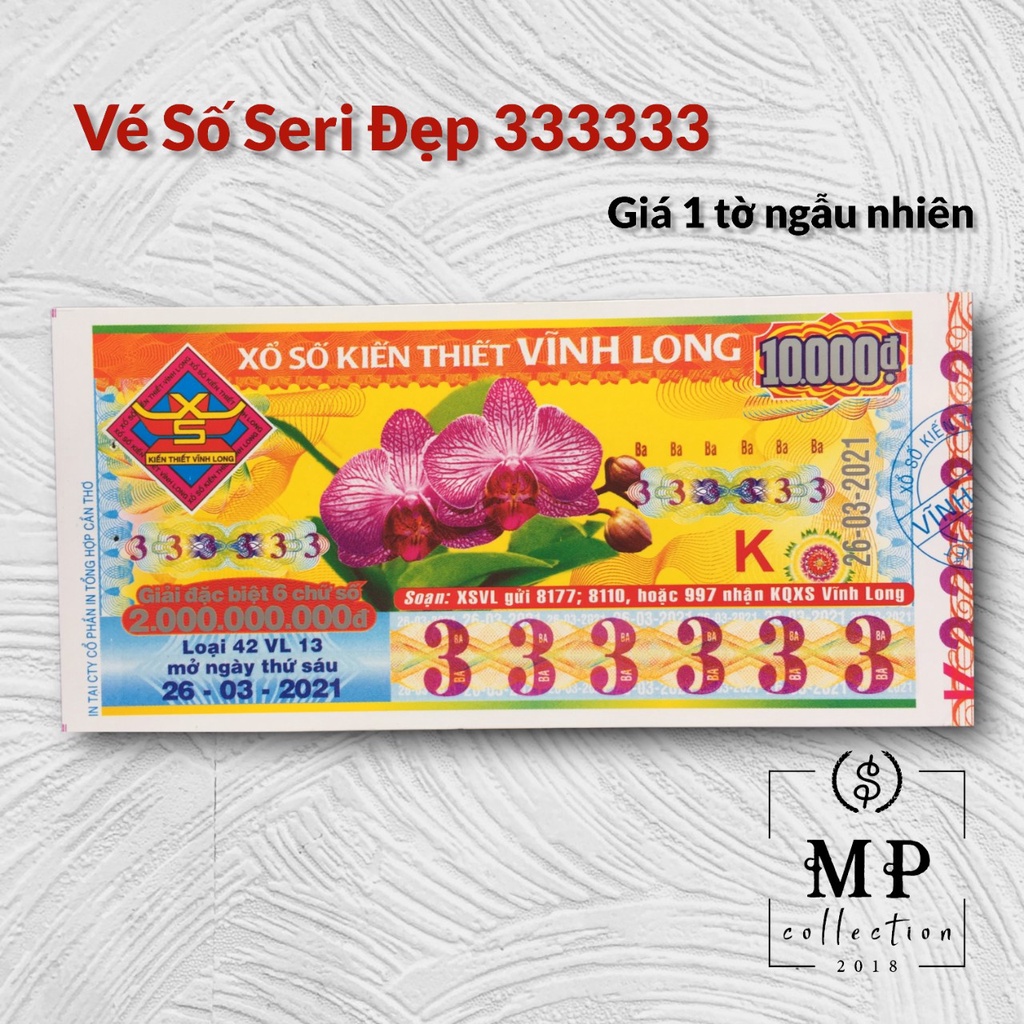 Vé Số Việt Nam Seri Đẹp full 333333 Các Tỉnh [Vé Số Xưa Sưu Tầm].