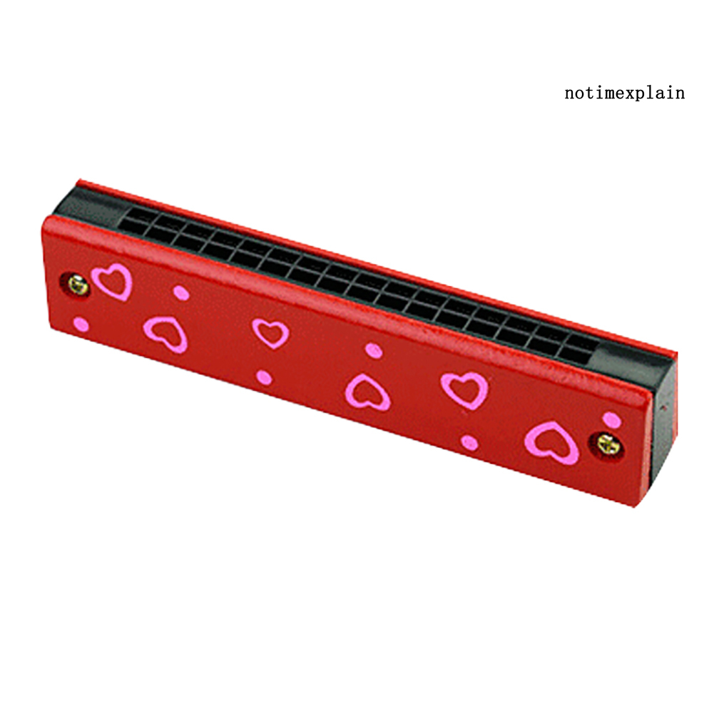 Kèn Harmonica gỗ 16 lỗ hoạ tiết trái cây độc đáo cho bé