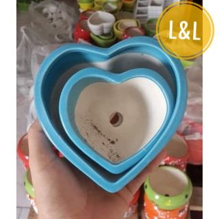 Đồ dùng làm vườn - Chậu trồng cây bát tràng hình trái tim size lớn
