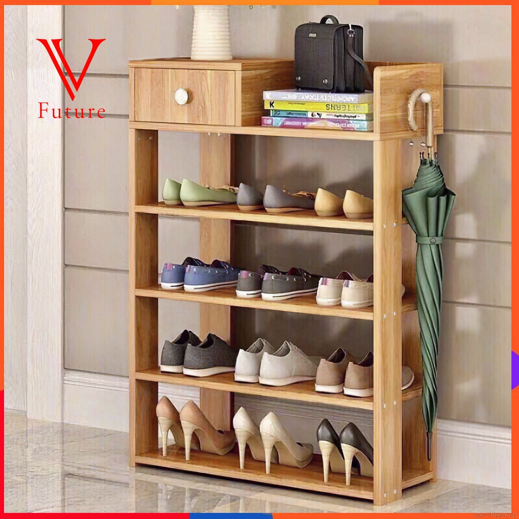 Kệ Giày Vân Gỗ 5 Tầng Bền Đẹp Để Giày Dép