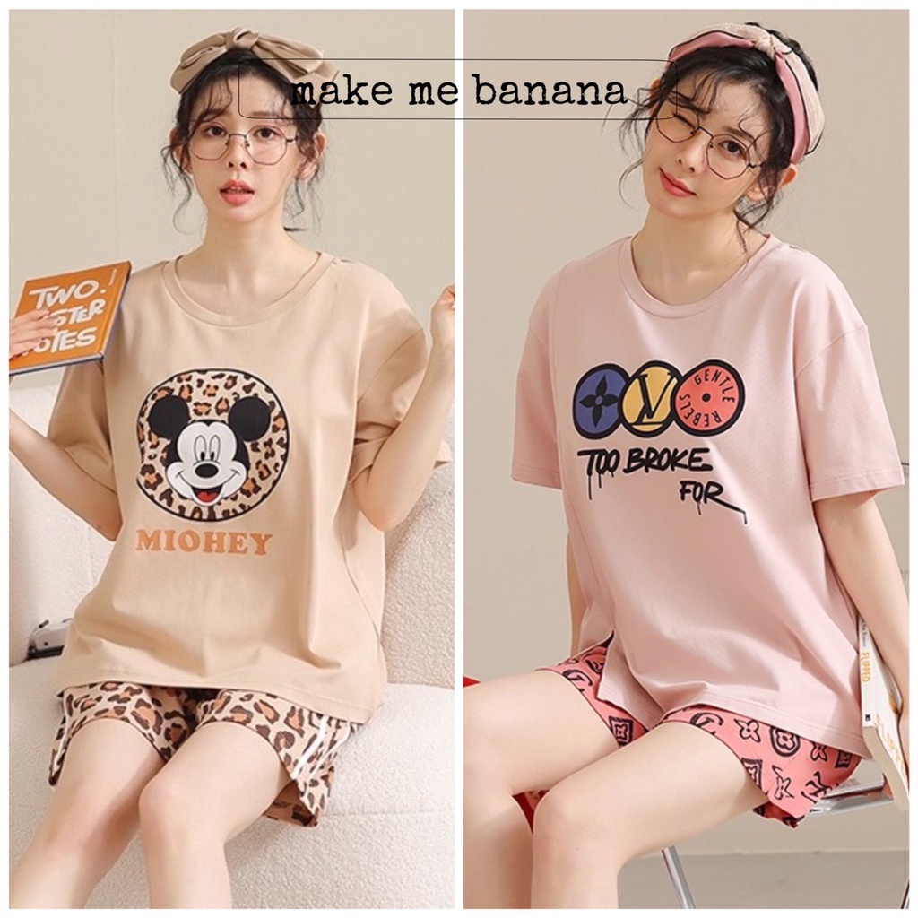 Bộ pyjamas cotton mặc nhà vải dày dặn - Miohey