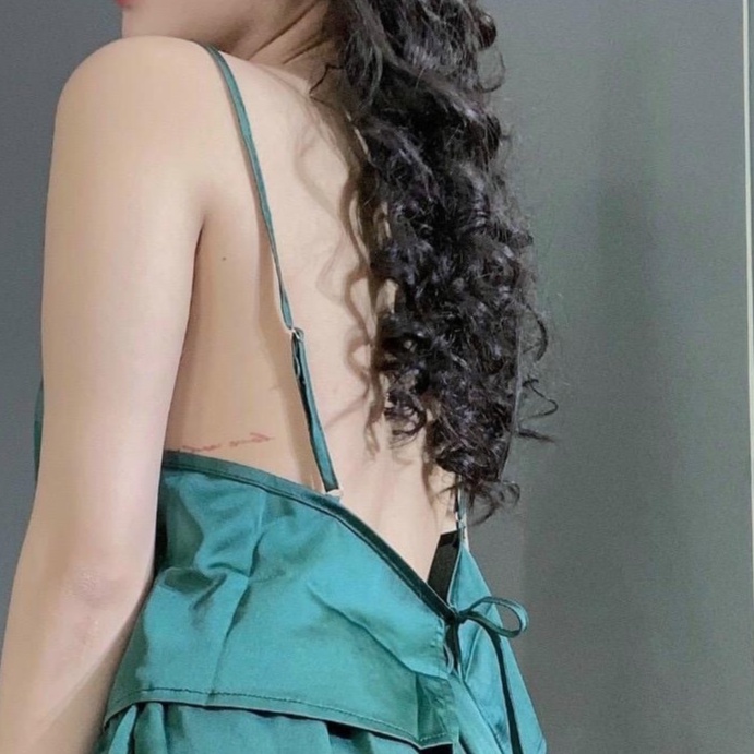 Đồ ngủ nữ 🌺FREE SHIP🌺Đồ ngủ sexy cổ yếm chất satin mềm mát freesize <55kg  - DCQ Sleepwear | BigBuy360 - bigbuy360.vn