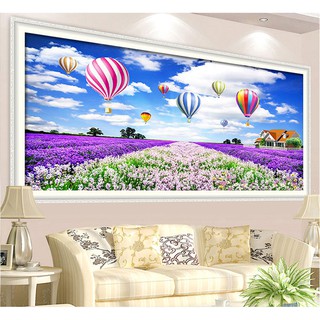 Tranh Đính Đá ABC 3D Vùng Trời Hoa Oải Hương Thơm Ngát 6205 (KHÁCH TỰ ĐÍNH) KT:150X70CM