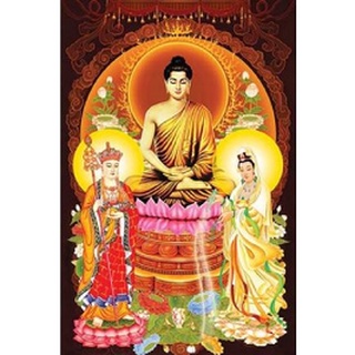 Tranh đính đá 5d-tranh tam thế phật cực đẹp
