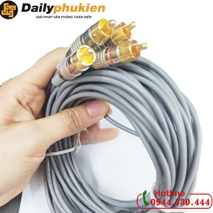 Dây loa AV 2 ra 2, dây loa 2 đầu bông sen dài 15m 20m 30m 40m 50m