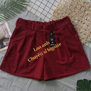 Quần short vải lưng cao bigsize