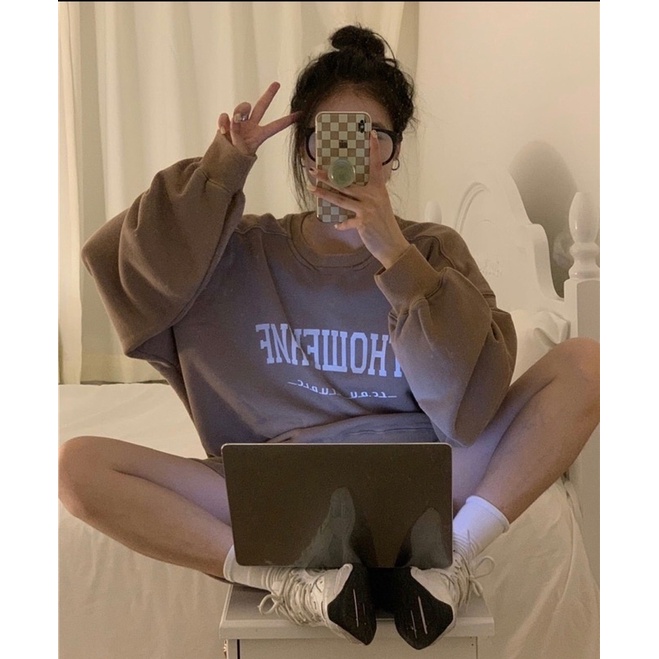 Set Short Nỉ Ohto 🌸 Bộ đồ thu đông quần shorts áo sweater form rộng dài tay cá tính Ulzzang 🌸