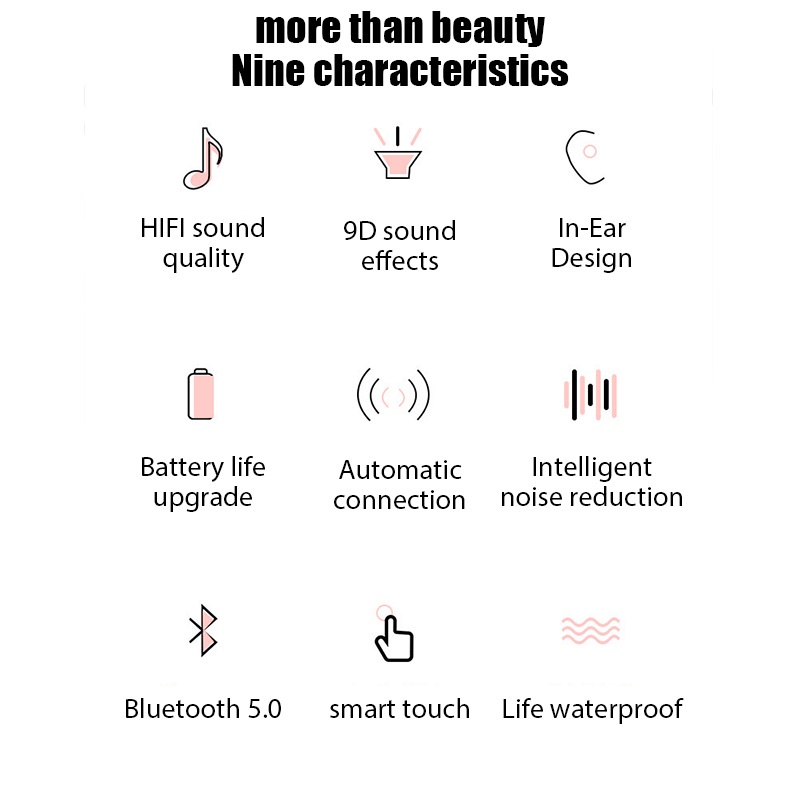 Tws Tai Nghe bluetooth 5.0 Không Dây 9d Chống Nước f9