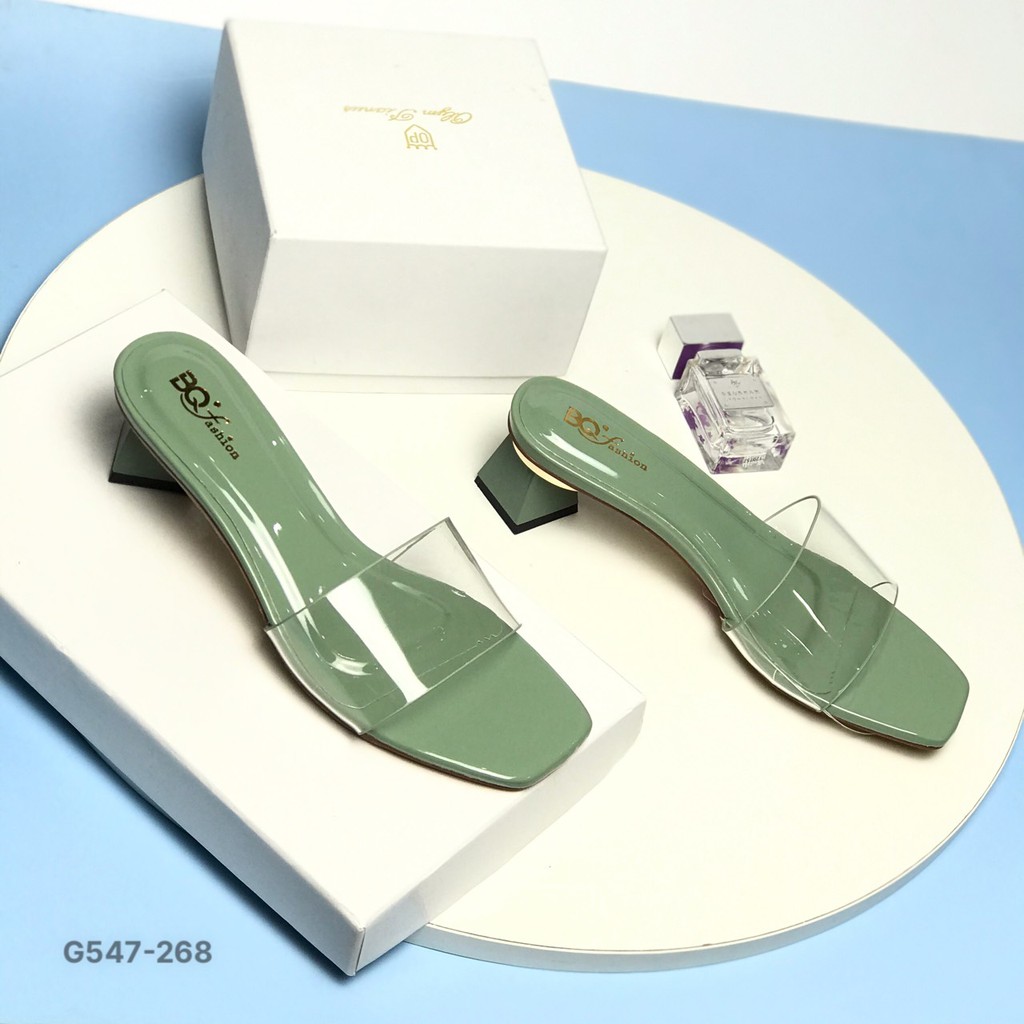 Guốc nữ BQ ❤️FREESHIP❤️ Dép cao gót nữ quai trong gót hình thoi mới G547-268