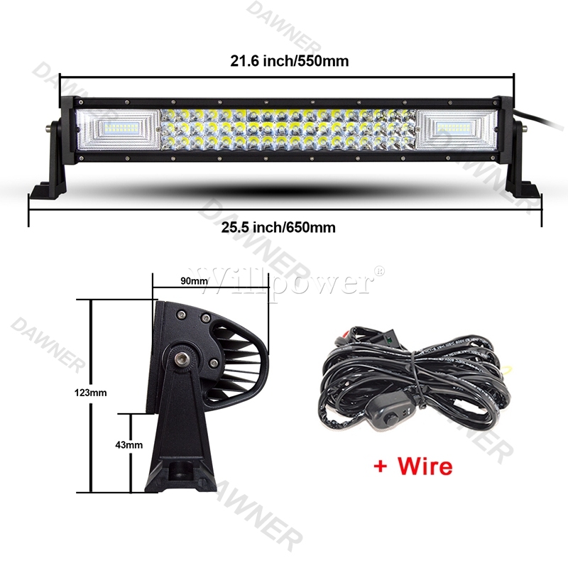 Thanh Đèn Led 450w 22/32/42 Inch Bền Bỉ Chất Lượng Cao Dành Cho Xe Jeep 4x4 Dc 12v 24v