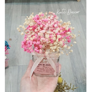 Hoa baby khô trang trí kèm bình Bình hoa decor trang trí