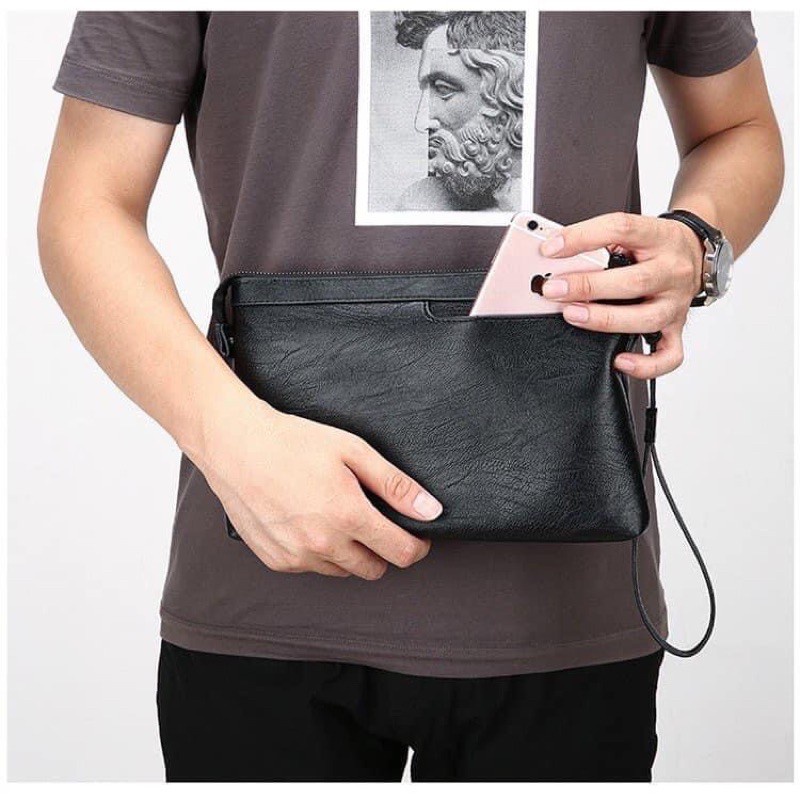 Ví Nam Cầm Tay Kẹp Nách Cao Cấp Ảnh Thật V02