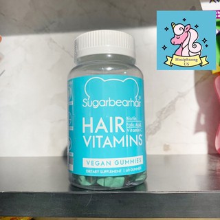 [Hàng Mỹ] Kẹo dẻo dưỡng, kích mọc tóc sau sinh Sugar Bear Hair 60 viên