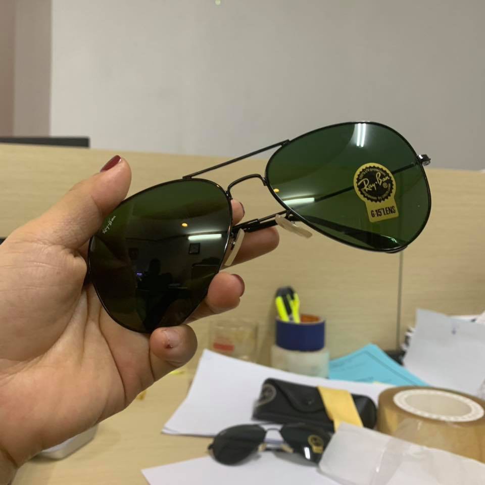 kính râm thời trang Kính nam Rayban màu Rêu gọng đen